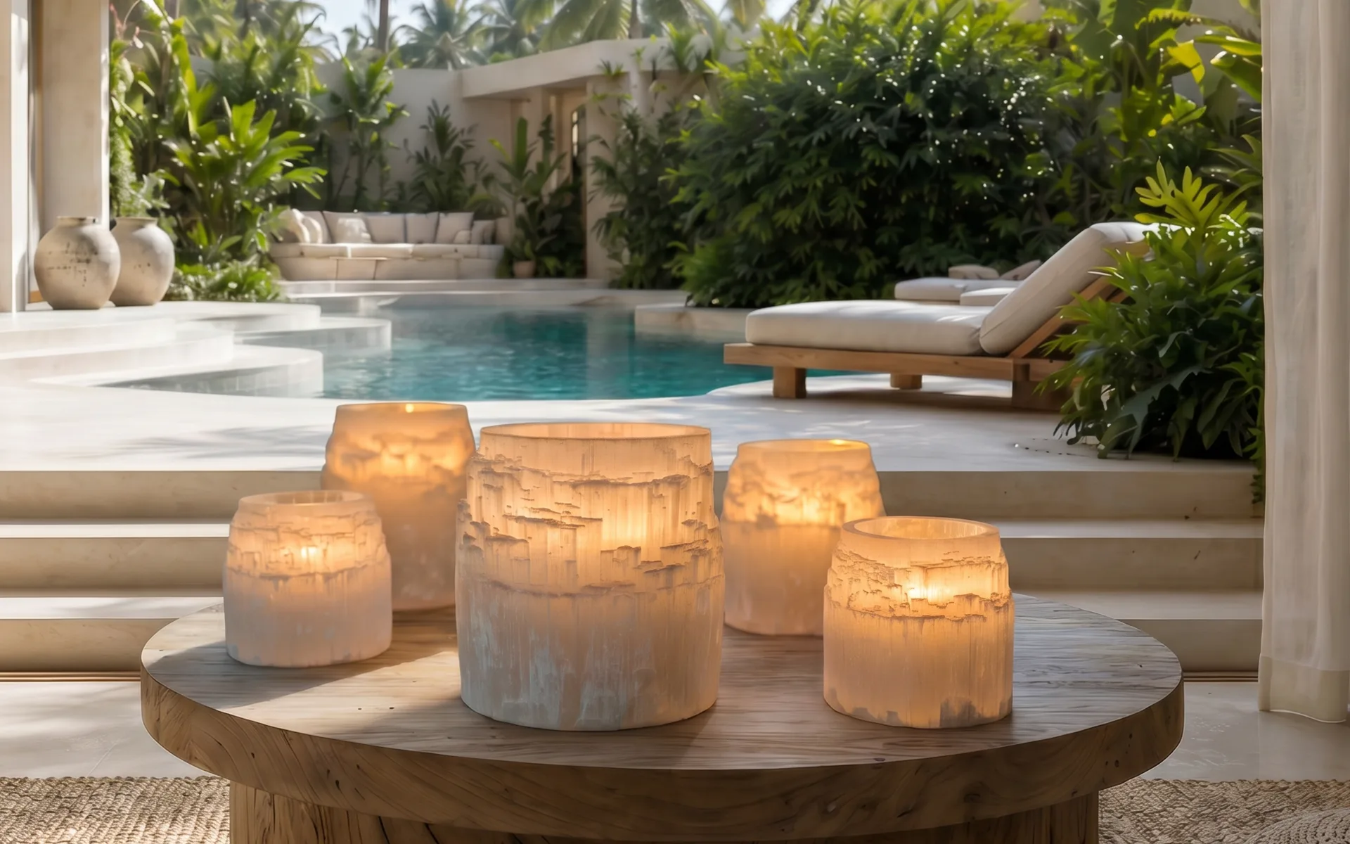 selenite candle holder